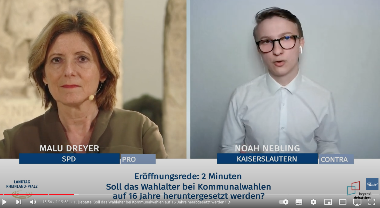 Jugend debattiert mit den Spitzenkandidierenden in Rheinland-Pfalz